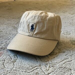 Polo Ralph Lauren Tan Cap with Navy Polo Logo